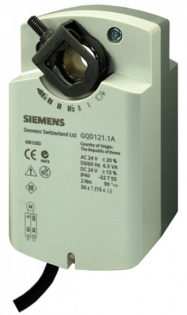Привод Siemens для воздушных заслонок с возвратной пружиной фото в Инженерном центре РУБИКОН